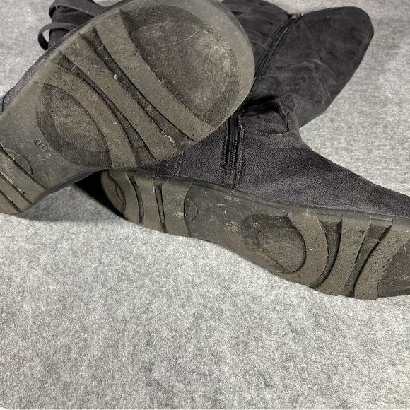 Women’s high boots, size 11, Wanted brand, Sadler style, gray, buckle detail - Picture 6 of 7